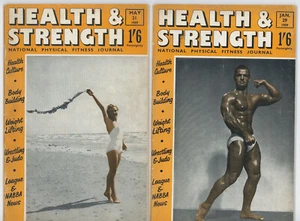 2 x MALE BODYBUILDER MAGAZINE HEALTH & STRENGTH 1959 - MEN PHYSIQUE GAY INTEREST - Picture 1 of 4