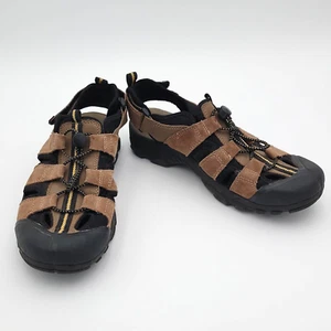 Fisherman Sandals Outdoor Shoes Mens7.5 Sport Trail Water Brown Leather Hiking - Picture 1 of 13