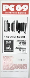 Life of Agony  -New Yorker Alternative Metal- Konzertticket 1995 PC69 wie neu - Bild 1 von 1