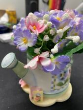 Watering Can with Multicolor Faux Flowers - Pansy