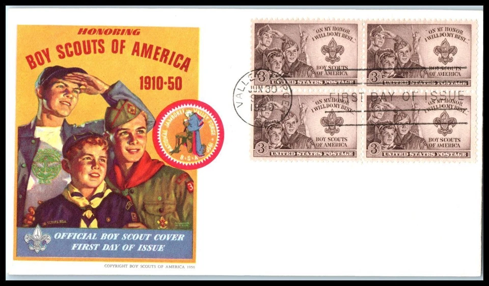 1950 Boy Scouts Sc 995-9 FDC 1st cachet Boy Scouts of America Valley Forge (H35 - Image 1 of 1