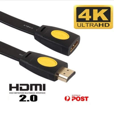 HDMI Extension Cable Male to Female Lead v2.0 3D 4K For PS4 Xbox HDTV 0.5 10M 3m - Image 1 of 4