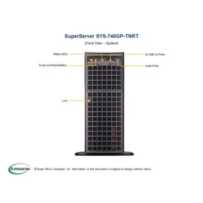 Supermicro SuperServer SYS-740GP-TNRT DIY host 4x PCIe 4.0 For LGA-4189 2x CPU - Image 1 of 4