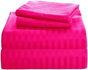 Super Egyptian Cotton 1000 Thread Count US Bedding Items & Sizes Hot Pink Stripe