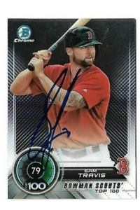 Boston Red Sox SAM TRAVIS Signed 2018 Bowman Top 100 Prospects Card - Picture 1 of 1