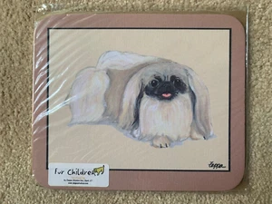 NEW in Plastic - Pekingese Dog MOUSE PAD Non-Slip on Plain Beige Background - Picture 1 of 1