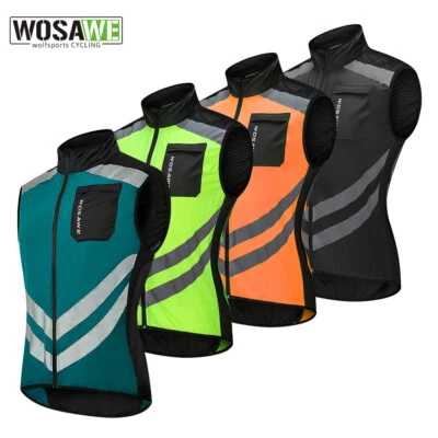 WOSAWE Men's Cycling Vest MTB Road Bike Reflective Jacket Bicycle Sports Gilet - Image 1 of 4