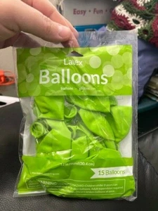 Lime Green 12" Latex Balloons 15ct Black Party Supplies and Decorations New!! - Picture 1 of 1