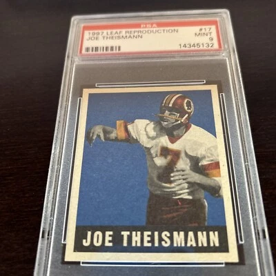 1997 Leaf Reproductions 1948 #17 Joe Theismann Redskins /1948 PSA 9 Set Break - Image 1 of 4