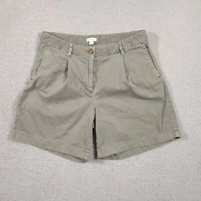 Pantalones Cortos Plisados J. Jill Para Mujer 10 Bolsillos Chinos Informales Verde Claro 6" Foto 1 de 4