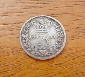 QUEEN VICTORIA SILVER THREEPENCE 1871 3 D GREAT BRITAIN UK - Picture 1 of 2