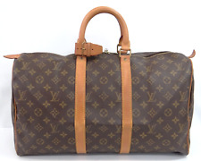 Louis Vuitton Keepall 45 Boston Bag M41428 Monogram Brown France 64210019600 Y