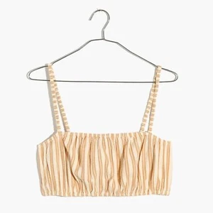 Madewell Crop Top Damen L Earthen Sand Bubble Stripe Cover Up Tank Light B1 - Bild 1 von 6