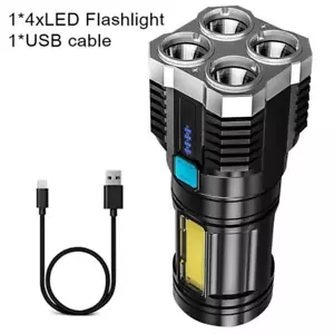 Strong Light Flashlight Camping Torch Rechargeable Multifunctional Portable Hand - Picture 1 of 12