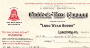 Lynchburg VA Craddock Terry Company Schuhmacher Billhead - Bild 1 von 3
