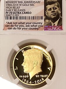 2014-W Gold Kennedy 50c High Relief NGC PF 70 Ultra Cameo Early Release