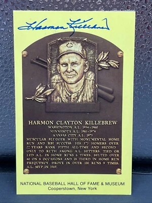 Harmon Killebrew Signed HOF Cooperstown Postcard JSA Authenticated - Image 1 of 4