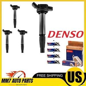 4x Ignition Coil OEM + 4x Denso Spark Plug For Toyota Prius Corolla 1.8L 09-20 - Picture 1 of 8