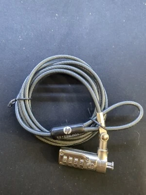 HP 591699-001 Laptop Docking Station Security Cable Combination Lock Steel 6.8ft - Image 1 of 3