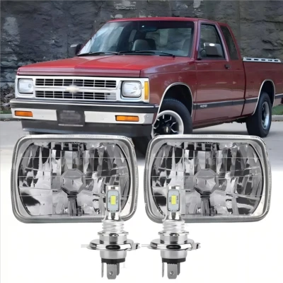 Par de faros LED proyectores haz alto/bajo para 82-93 Chevy S10 Blazer GMC S15 7X6" Foto 1 de 4