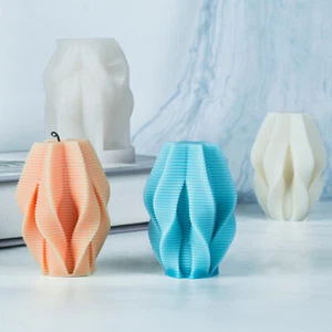 3D Candle Molds Silicone Geometry Soap Making Moulds DIY Wax Resin Moulds New - Picture 1 of 14