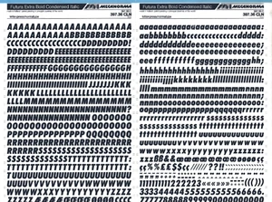 Letras de transferencia seca MECANORMA 397.36 CLN 841 FUTURA EXTRA AUDAZ ESTADO. IT. 9 mm - Imagen 1 de 2