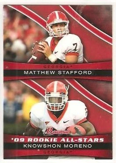 Matthew Stafford Detroit Lions Georgia 2009 Bowman Draft Rookie All Star Combos - Image 1 of 1