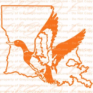 Calcomanía de vinilo de caza cazador de patos de Louisiana de color sólido pegatina aves acuáticas - Imagen 1 de 4