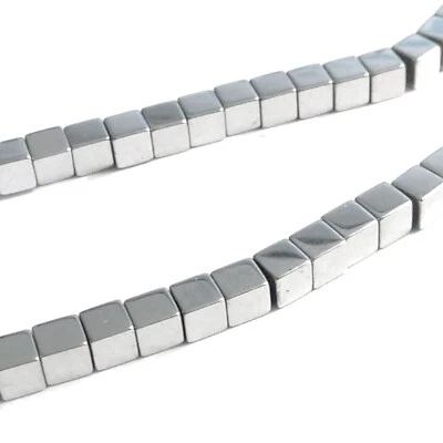 Hämatitperlen Würfel 3 mm Farbe Stahl 130 Perlen Spacer nenad-design AN519 - Bild 1 von 4