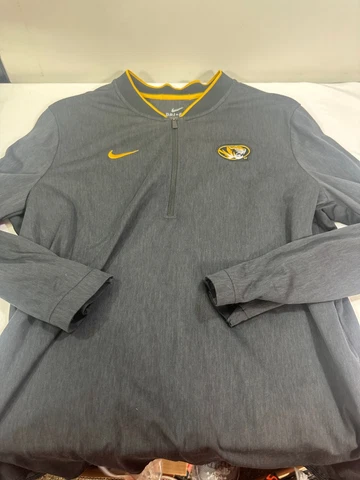 Nike Mizzou Missouri Tigers Quarter Zip Jacket Dri Fit Black Gold Size Large L Cover