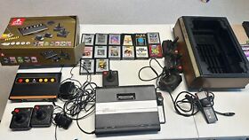 Atari 7800 Video Game Console 14 Games 5 Controllers Plus 2600 Gold Tested !!