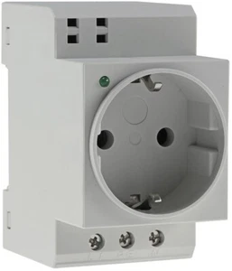 Steckdose mit LED für Hutschiene Zählerschrank Einbausteckdose Verteiler 230V16A - Bild 1 von 3