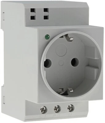 CHILITEC Steckdose mit LED für Hutschiene Zählerschrank Einbausteckdose Verteiler 230V16A