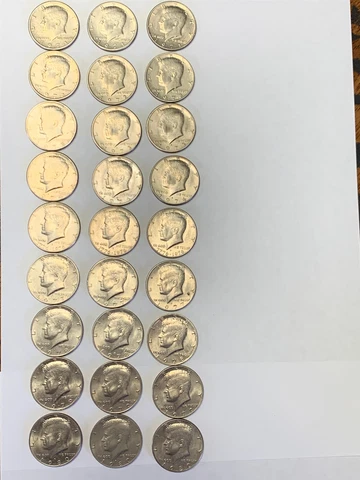 KENNEDY HALF DOLLARS LOT OF 9 COINS 1971, 72, 73, 74, 76, 77, 78, 79, 80 YEARS Cover