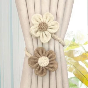 Easy to Use Flower Curtain Ties Handmade Curtain Strap Window Curtains - Picture 1 of 11