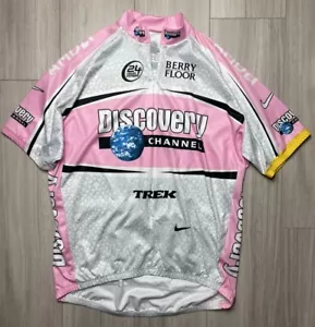 Vintage NIKE Discovery Channel 2005 PINK Radtrikot Herren XL *Bitte Lesen* - Bild 1 von 8