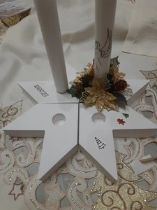 Moderner Adventskranz, Stern,  4 Kerzen, auch einzeln zu stellen, Keramikguss - Bild 1 von 4