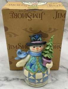 Muñeco de nieve Jim Shore 4041079 Evergreen Ever Jolly tamaño pinta con estatuilla de árbol 2014 - Imagen 1 de 24