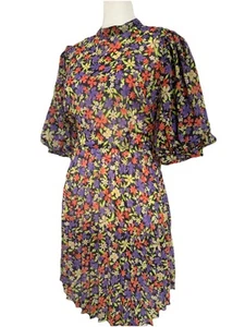 Mini Vestido de Gasa Floral Transparente Talla 6 Ropa de Fiesta Manga Abullonada ASOS Luxe - Imagen 1 de 5