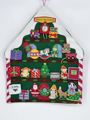 Vtg 2006 Hallmark Keepsake Kids Santa’s Workshop Advent Calendar Felt Tree - Image 1 of 4