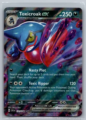 Toxicroak ex 131/198 SV01: Scarlet & Violet Base Set Double Rare  NM - Image 1 of 3