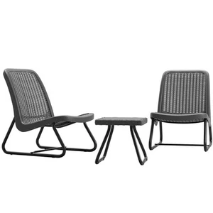 Sitzgruppe Garten 2er Set Tisch Balkonstühle Outdoor Rattanoptik Terrassenmöbel - Bild 1 von 12
