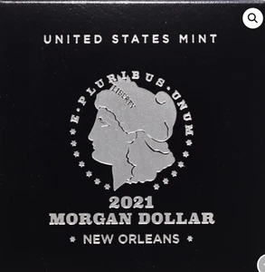 Dólar de plata Morgan 2021-O sin circular emitido como nuevo en Estados Unidos con caja de certificado de autenticidad15 - Imagen 1 de 3