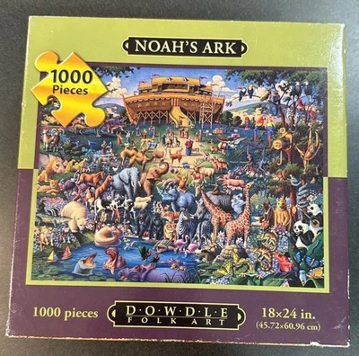 Noah’s Ark- Dowdle - Folk Art - 1,000 Pieces Jigsaw Puzzle - 18X24 - sealed - Image 1 of 4