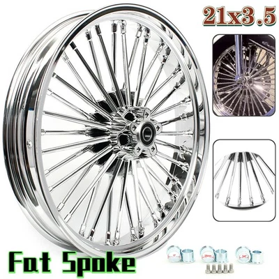 Llanta de rueda delantera 21x3,5 radios gruesos para Harley Heritage Softail Fatboy FLSTF Deluxe Foto 1 de 4