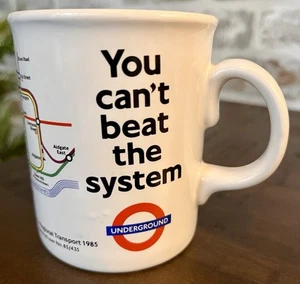 London England Underground Map 1985 You Can't Beat the System 10 Oz Mug Vintage - Picture 1 of 6