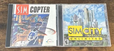 SimCity 3000 Unlimited (PC, 2000)  w/ Key & SIM COPTER (PC, 1998) 2 Game Lot - Image 1 of 4