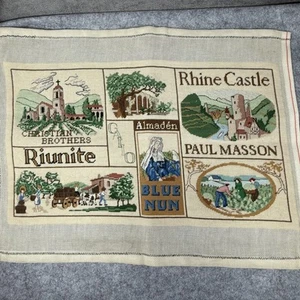 Vintage Weinetikett Nadelspitze Leinwand christliche Brüder Riunite blau Nonne Kunst De - Bild 1 von 13