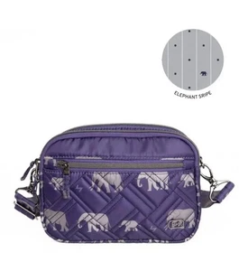 LUG Super Coupe NWT Bag Elephant Purple Crossbody Adjustable Quilted Travel - Picture 1 of 10