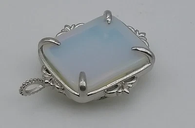 N2 Opalit Anhänger Messing-Blumencharme (Platin Farbe, bleifrei,cadmiumfrei) - Bild 1 von 4